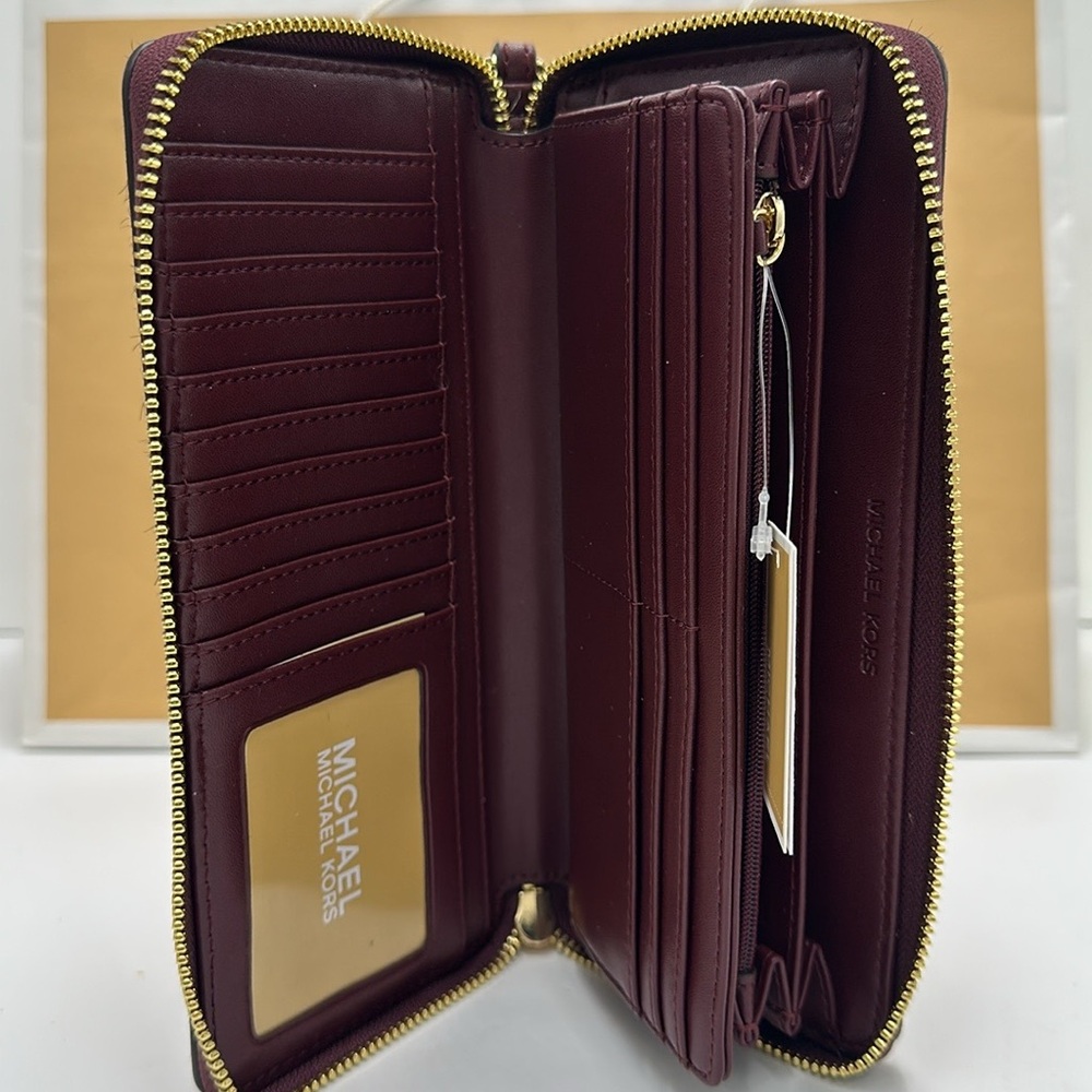 MICHAEL KORS Leather Large Continental Wristlet Phone Case Wallet Exotic Print - Picture 4 of 14